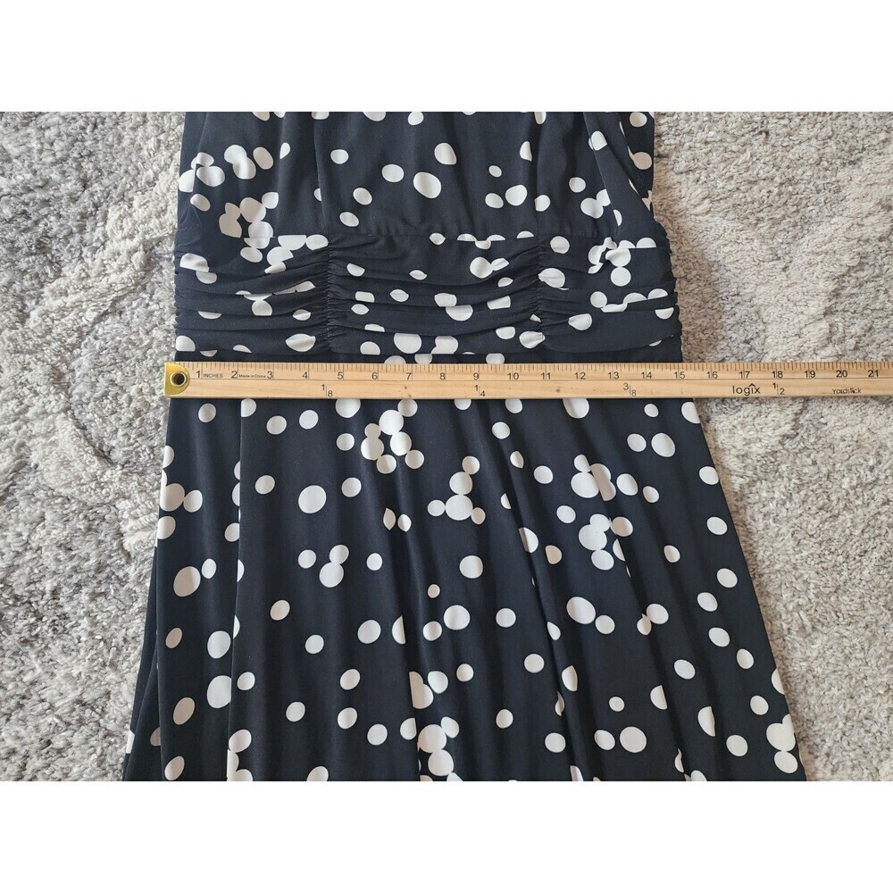 Jessica Howard  Black & White Polka-Dot Sleeveless Midi Sheath Dress - Size 12 - Picture 5 of 8